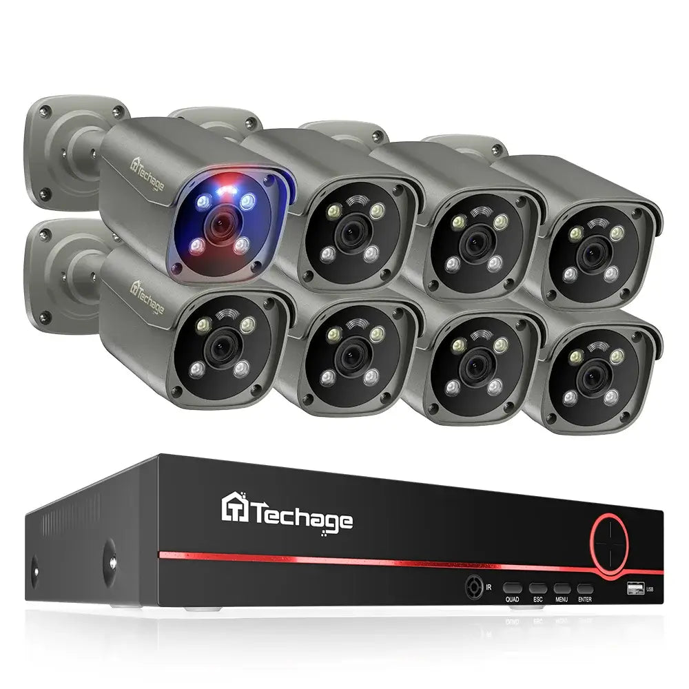 Techage 4K POE Camera System Support Vehicle Human detection