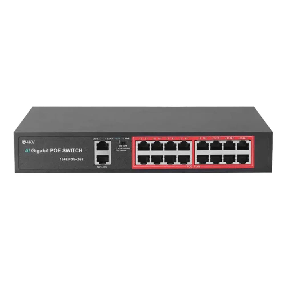 PoE Switch with 16 POE Ports +2 Gigabit Uplink – Techage.com