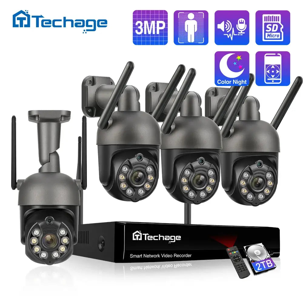 3MP PAN Wireless CCTV System with Auto Tracking