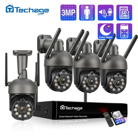 3MP PAN Wireless CCTV System with Auto Tracking