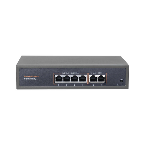 4+2 Port PoE+ Power Over Ethernet POE-Switch 