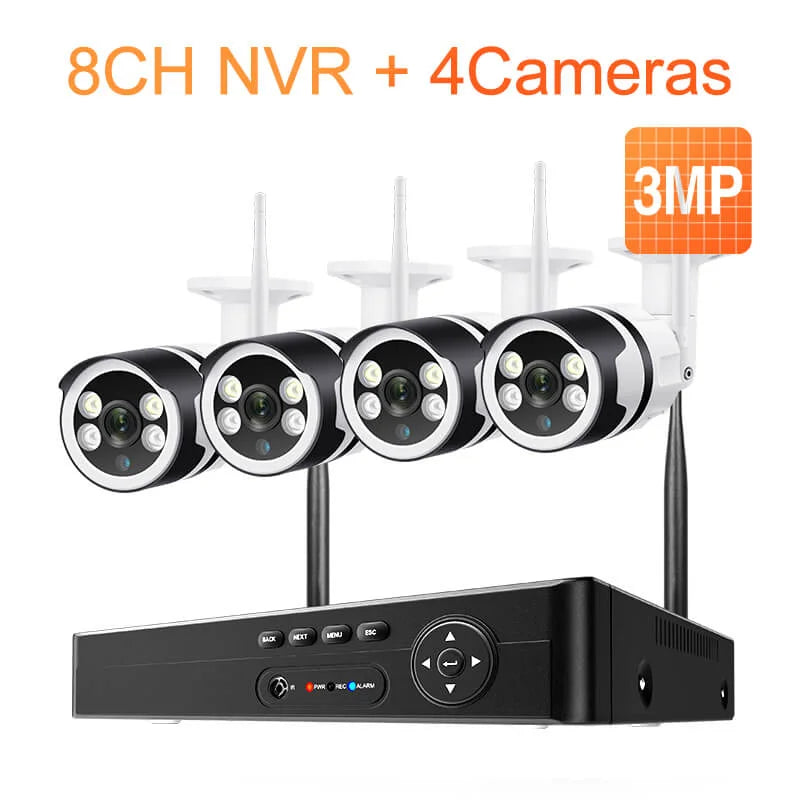 8CH 3MP Wireless Security Camera System Outdoor Indoor