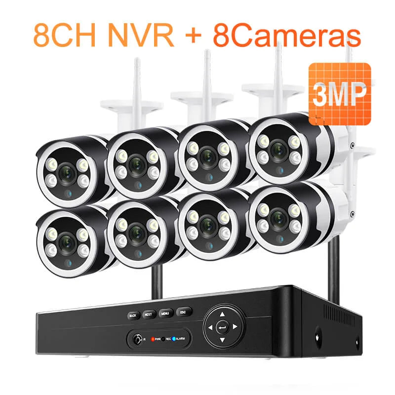 8CH 3MP Wireless Security Camera System Outdoor Indoor –