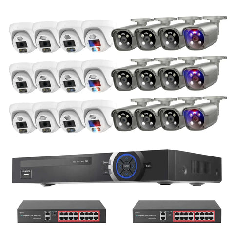 32CH Security Camera System with 8MP PoE Camera Color Night Vision