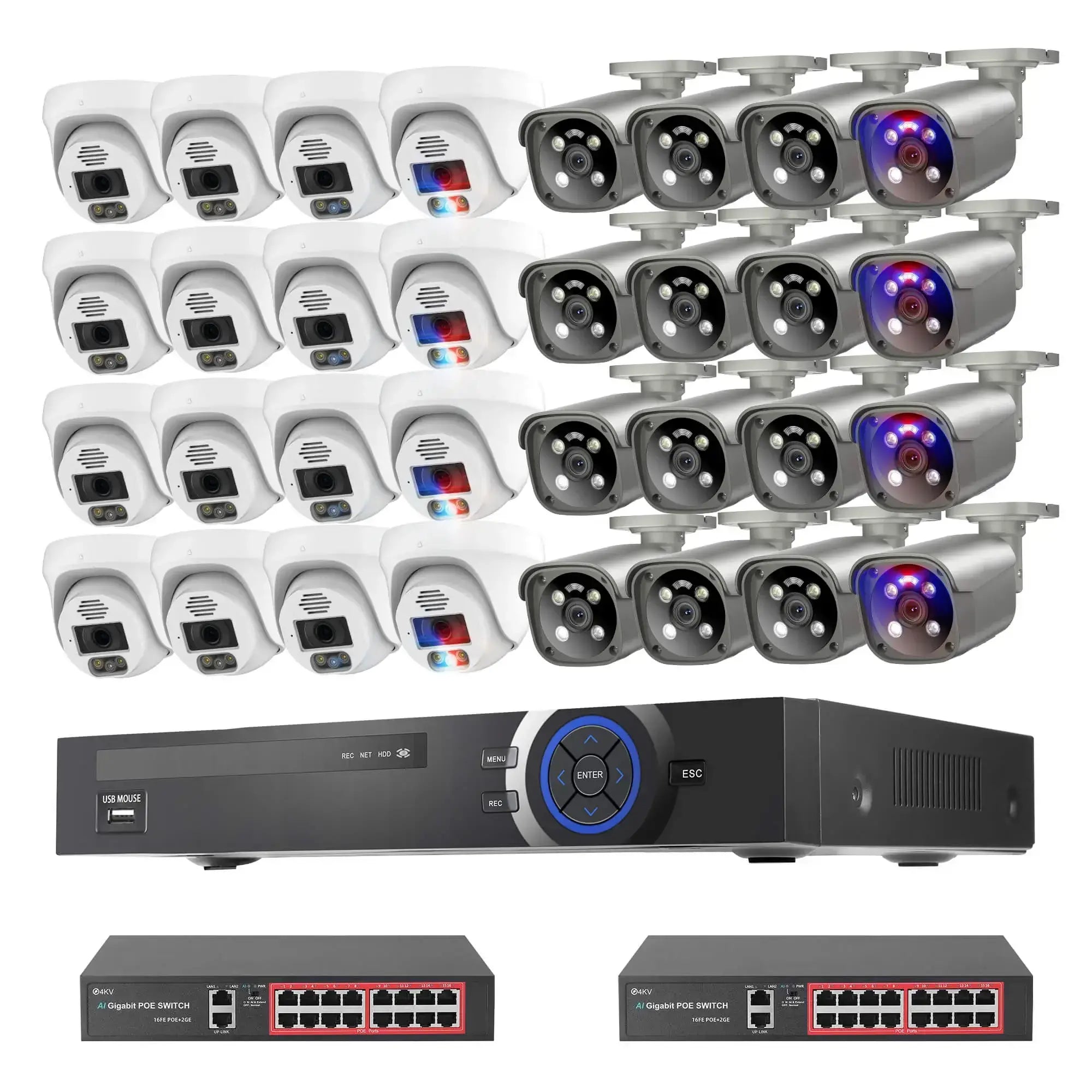 32CH Security Camera System with 8MP PoE Camera Color Night Vision ...
