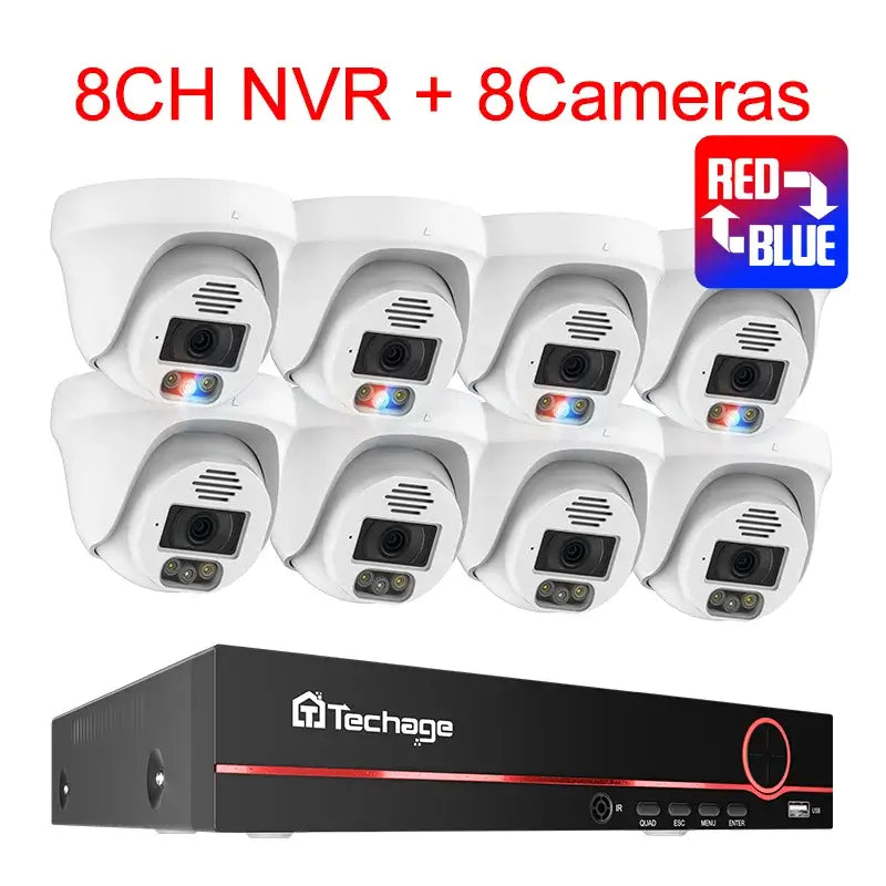 5MP POE Camera Kit with Dome Camera Support Person/Vehicle Detection