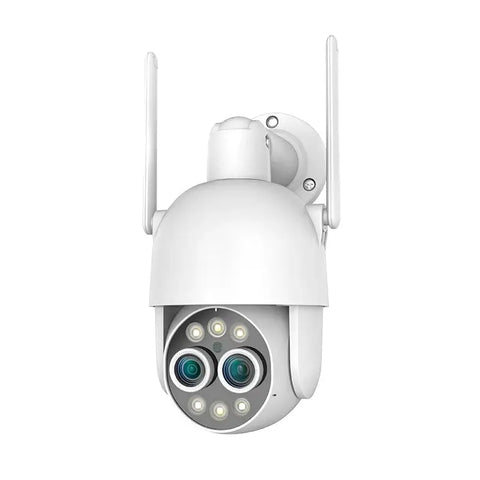 8X WLAN-PTZ-Überwachungskamera mit automatischer Verfolgung und zwei Objektiven 