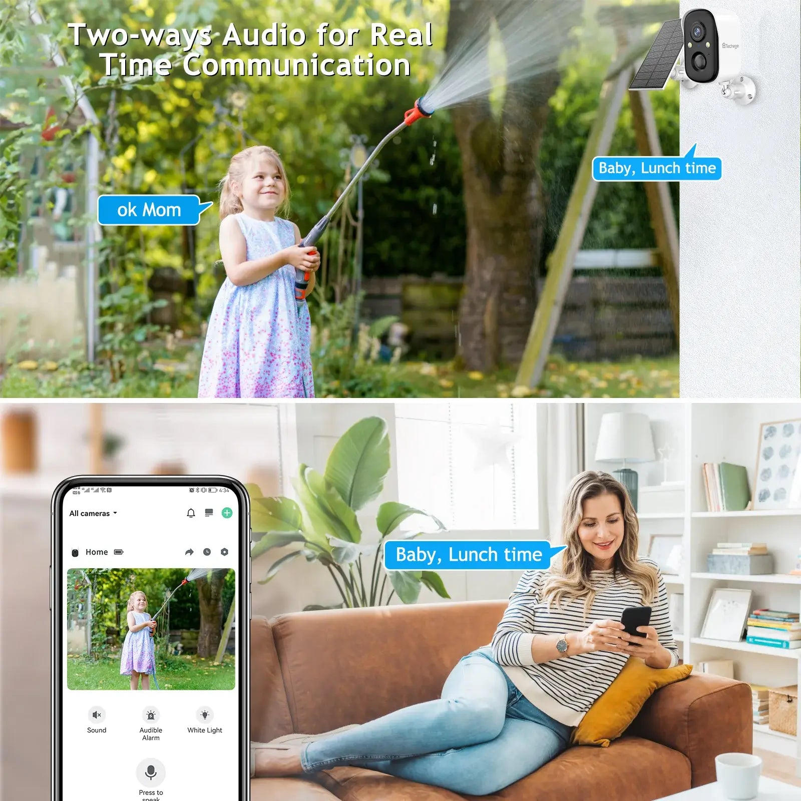 1080P Battery Powered Security WiFi Camera with Solar Panel