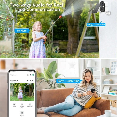 1080P Battery Powered Security WiFi Camera with Solar Panel