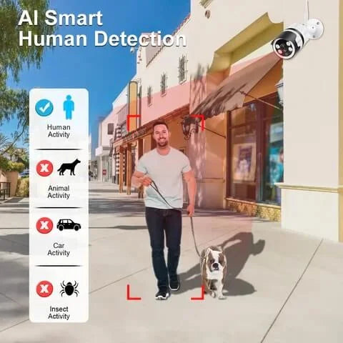 5MP Wireless Camera System with Smart AI Human Detection