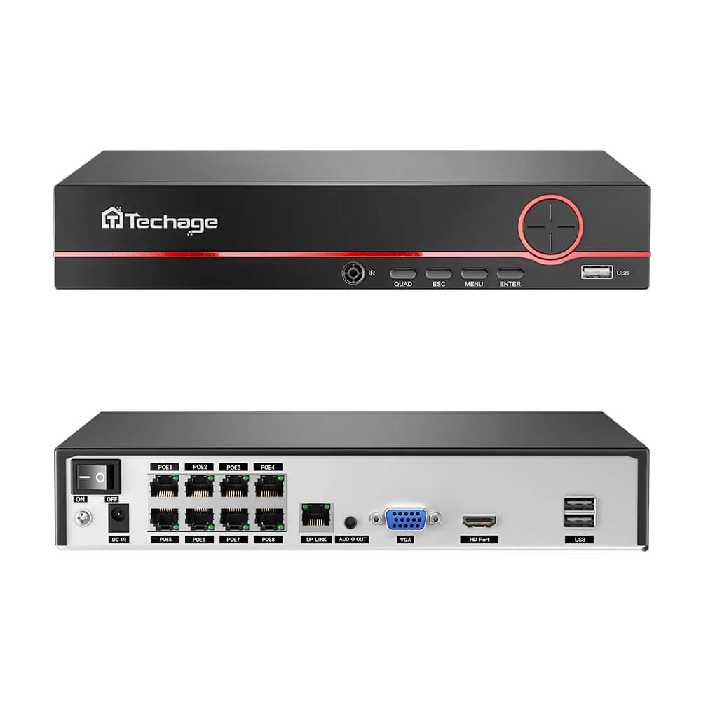 H.265 8CH POE Recorder Xmeye DVR NVR Unterstützung 5MP 8MP 